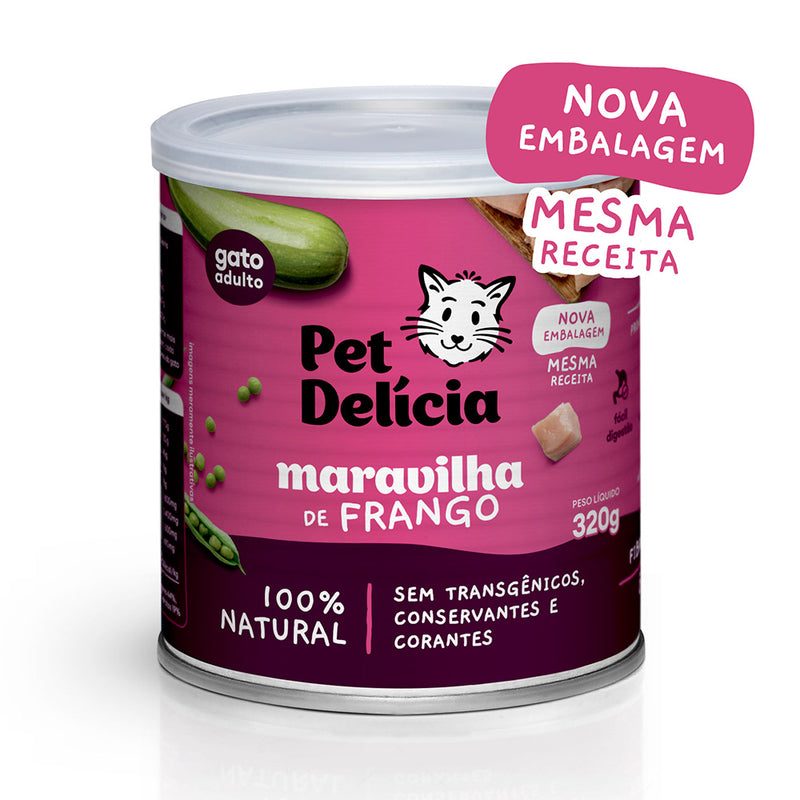 Maravilha de Frango Pet Delícia para Gatos 320g e 110g: Sabor e Saúde para seu Felino