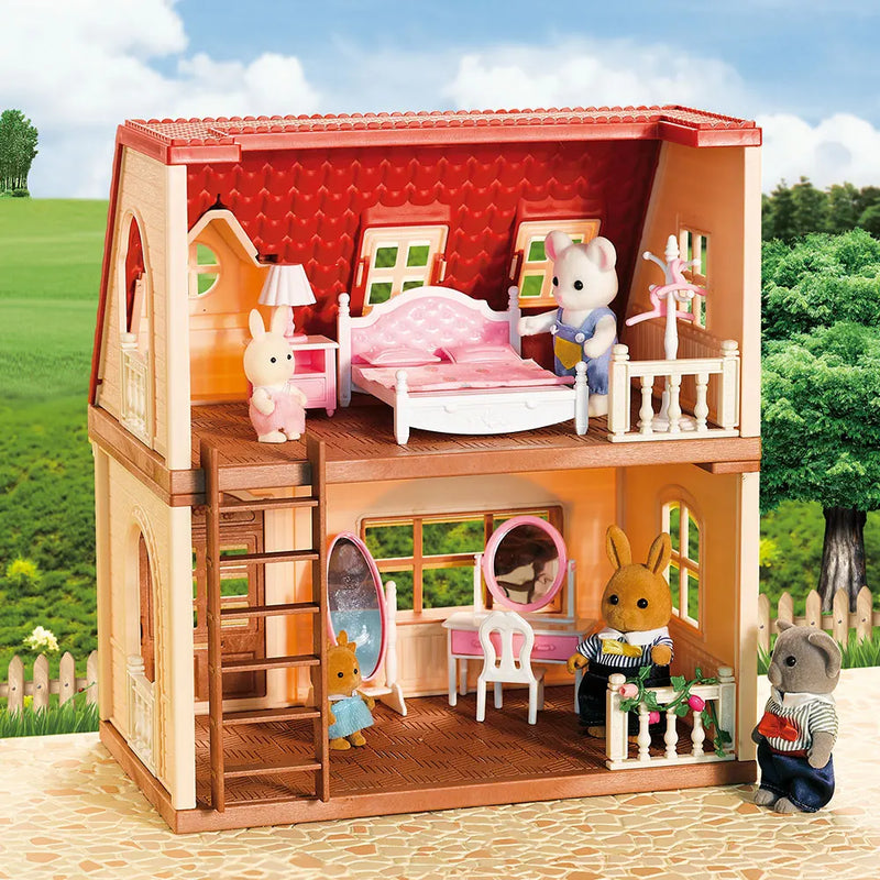 Casa do Bosque - Simulation Kitchen Forest Family Small House Double Three- Story Villa Reindeer  Animal Model Girl Dollhouse Furniture Toy Gifts