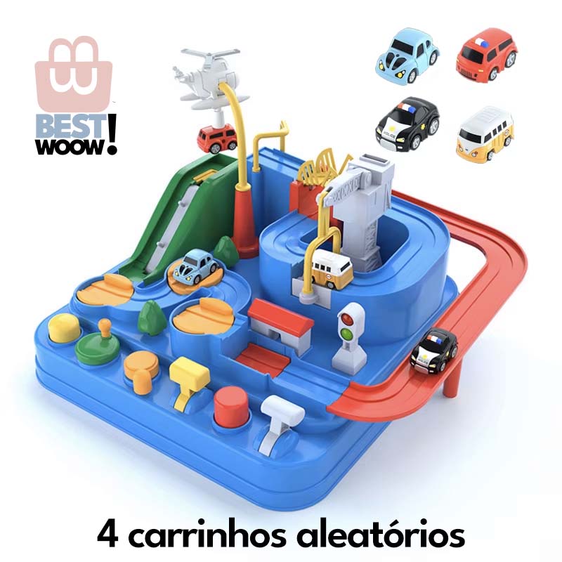 Pista Criativa - Racing Rail Car Model Educational Toys Children Track Adventure Game Brain Mechanical Interactive Train Animals Space Rocket Toy