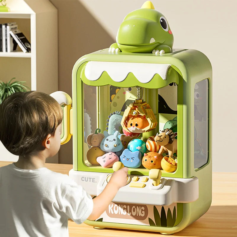 Mini Máquina de Pegar Bichinhos Infantil Dinossauro ou Coelhinho  - com Música, Ajustável