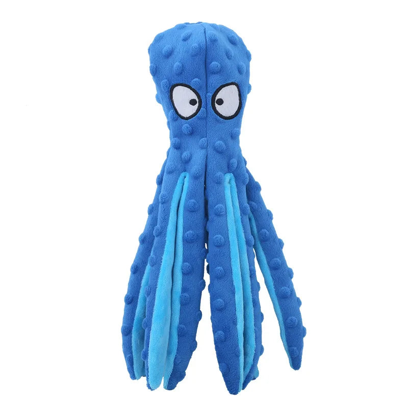 Brinquedo Interativo para Cães Octopus de Pelúcia – Indestrutível, Resistente à Mordida e com Som para Filhotes