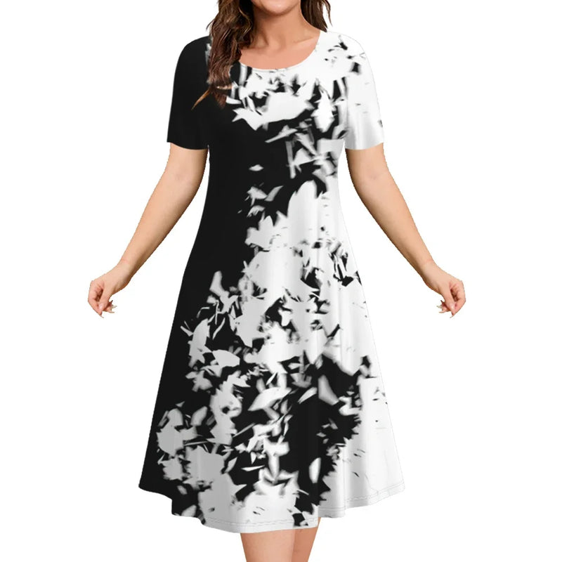 Vestido de Primavera/Verão Plus Size - Estampa Floral