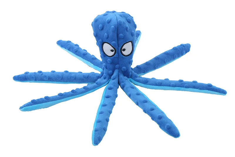 Brinquedo Interativo para Cães Octopus de Pelúcia – Indestrutível, Resistente à Mordida e com Som para Filhotes