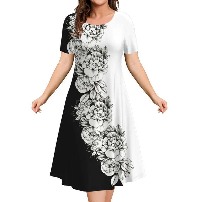 Vestido de Primavera/Verão Plus Size - Estampa Floral