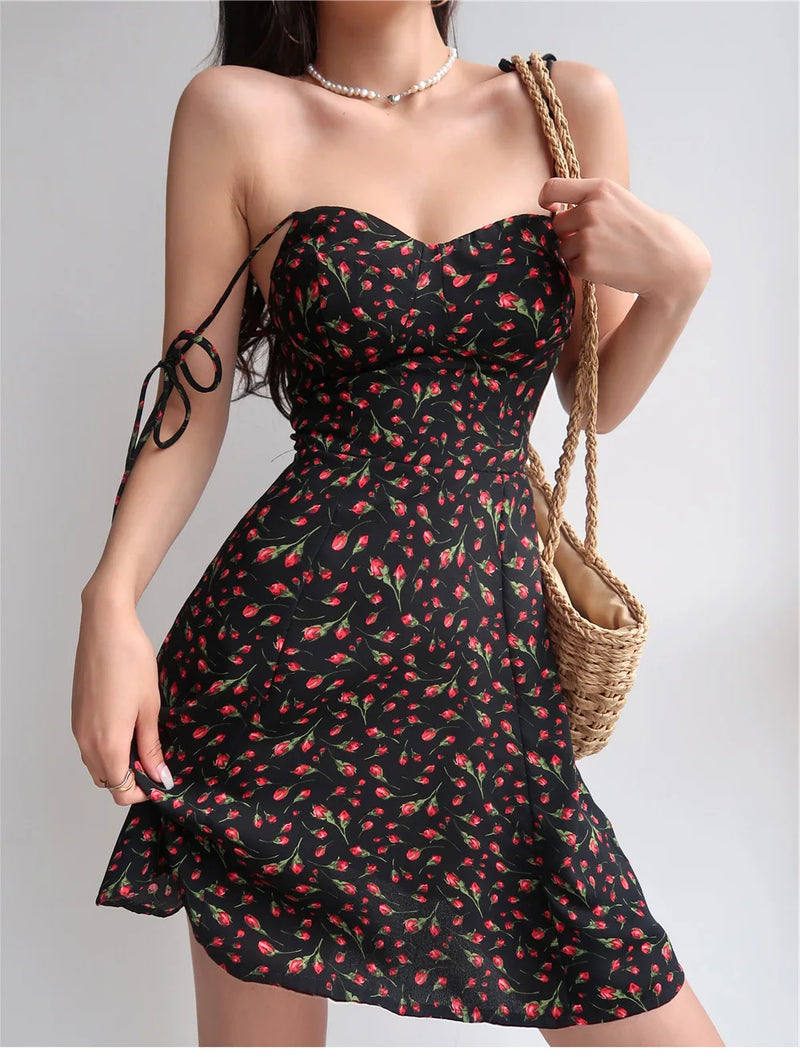 Vestido Floral Sexy Verão 2025