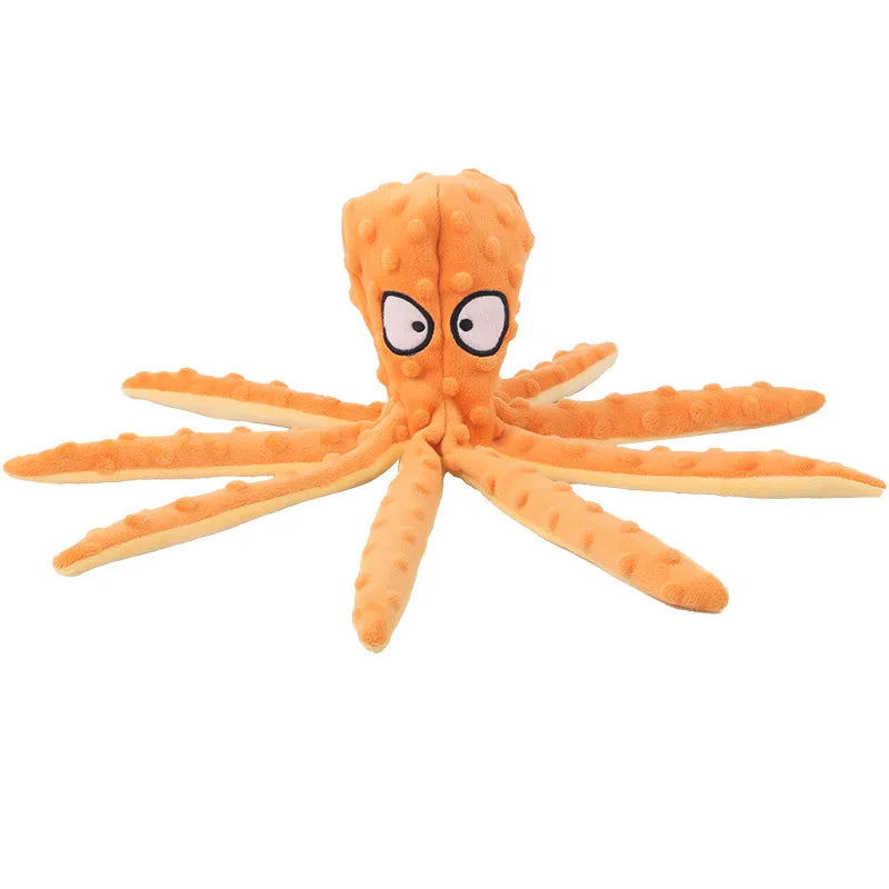 Brinquedo Interativo para Cães Octopus de Pelúcia – Indestrutível, Resistente à Mordida e com Som para Filhotes