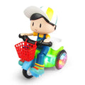 Luminous Pedal Tricycle Toy with 360-Degree Rotation, Music and Stunt Features, Perfect Christmas Gift for Kids