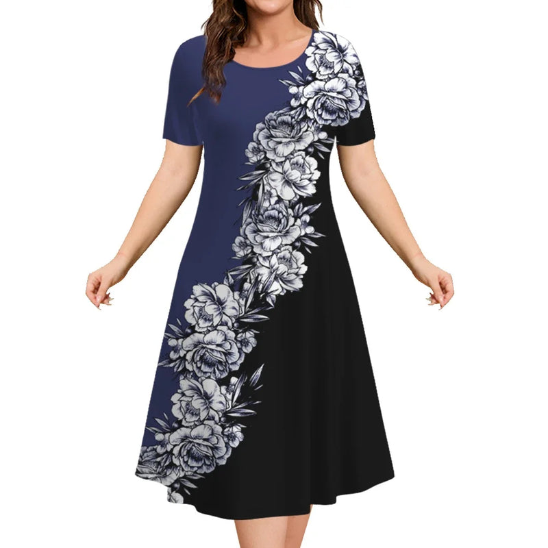 Vestido de Primavera/Verão Plus Size - Estampa Floral