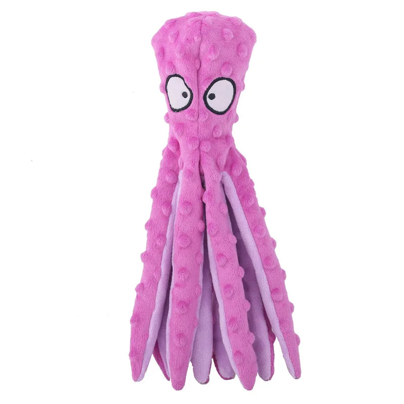 Brinquedo Interativo para Cães Octopus de Pelúcia – Indestrutível, Resistente à Mordida e com Som para Filhotes