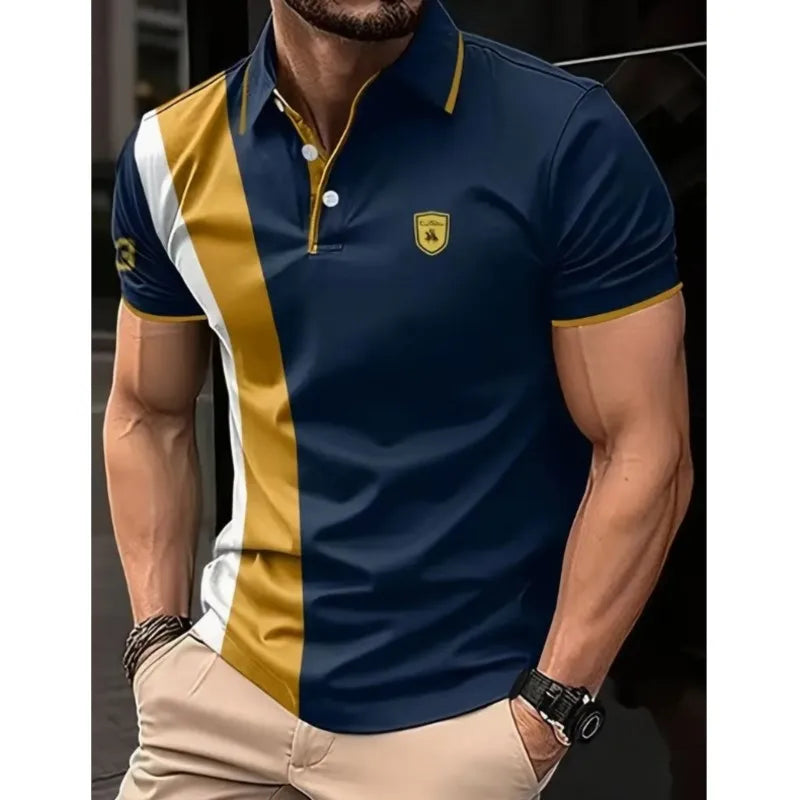 Camisa Masculina de Manga Curta com Estampa Moderna – Perfeita para o Verão! ☀️👕