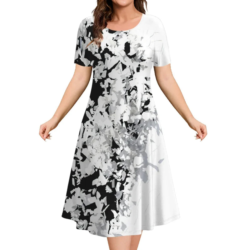 Vestido de Primavera/Verão Plus Size - Estampa Floral