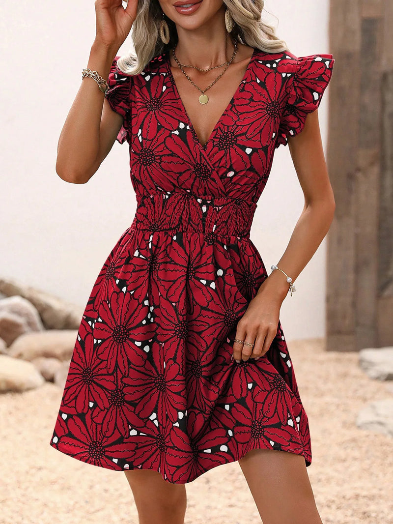 Vestido Floral Elegância de Verão 2025