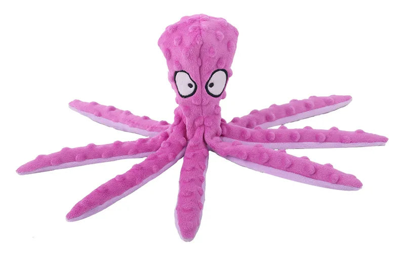 Brinquedo Interativo para Cães Octopus de Pelúcia – Indestrutível, Resistente à Mordida e com Som para Filhotes