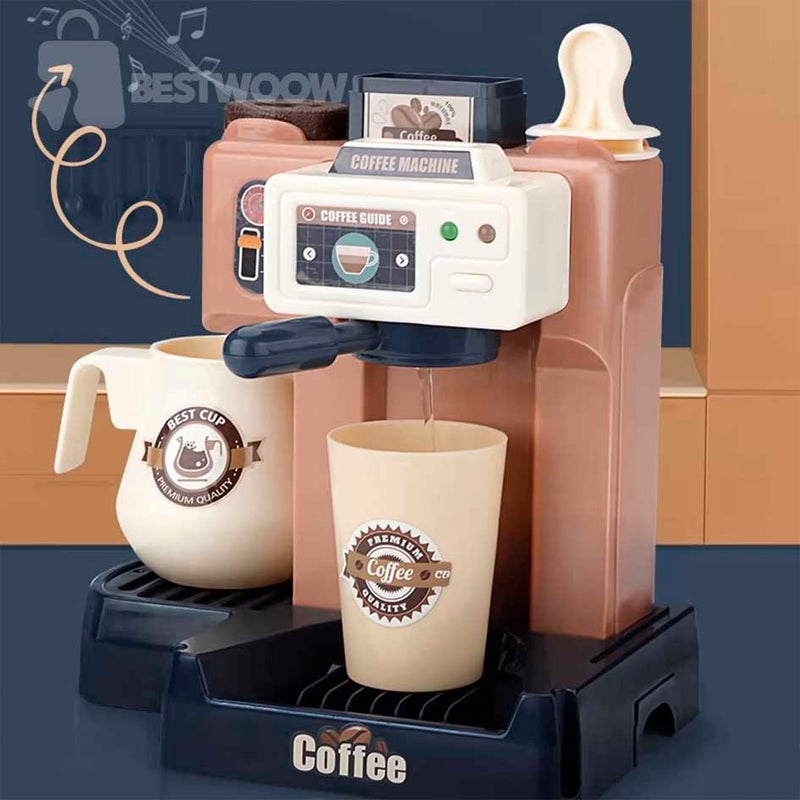 Cafeteria Divertida - Coffee Machine Toy Set Kitchen Toys Simulation Food Bread Coffee Cake Pretend Play Shopping Cash Register Toys For Kids